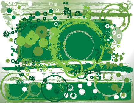 green abstract composition with circles and rectanglesのイラスト素材
