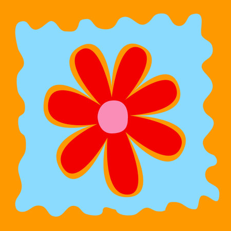 hand drawn composition, floral background, fresh  flowerの写真素材