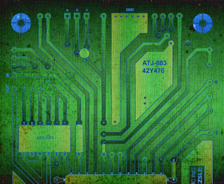 grunge design, backside circuit board