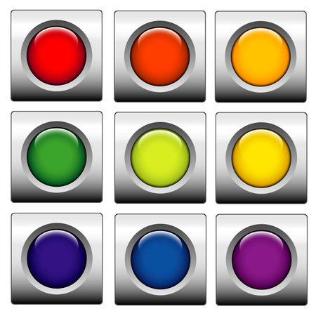 Glossy web buttons. Different colors