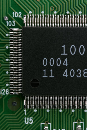 extreme close up of an integrated circuit