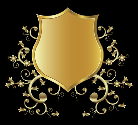 golden shield design の写真素材