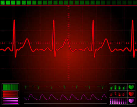 heart monitor screen with normal beat signalの写真素材