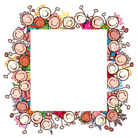 happy kids with smiling facesの写真素材