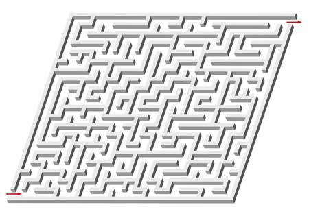 3d maze on white backgroundのイラスト素材