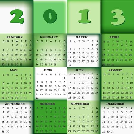 2013 calendar; vector design with squares in backgroundのイラスト素材