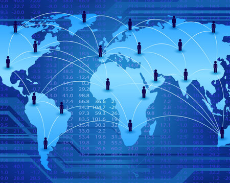global communication network connecting people worldwide