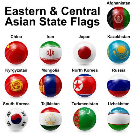 Eastern and Central Asian State Flagsのイラスト素材