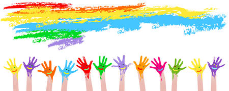colorful hands のイラスト素材