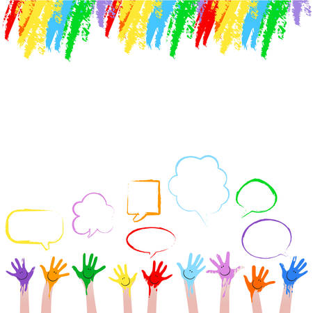 colorful hands のイラスト素材