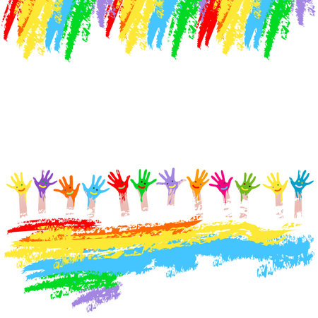 colorful handsのイラスト素材