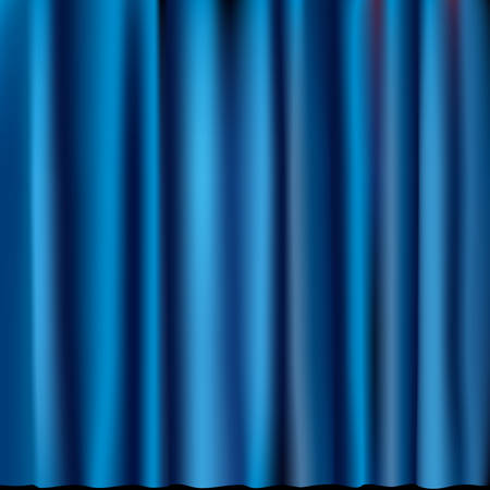 blue curtainのイラスト素材