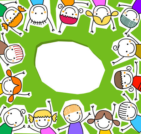 happy kids frameのイラスト素材