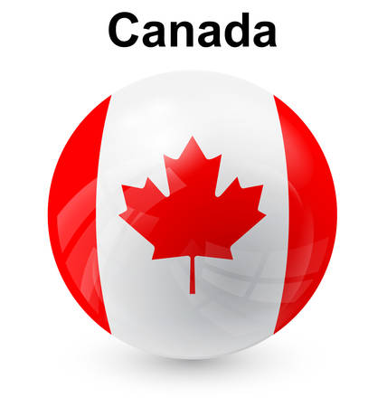 canada official flag, button ballのイラスト素材
