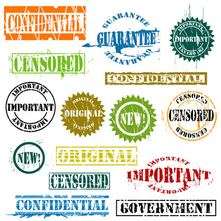 various vector stamps with textのイラスト素材