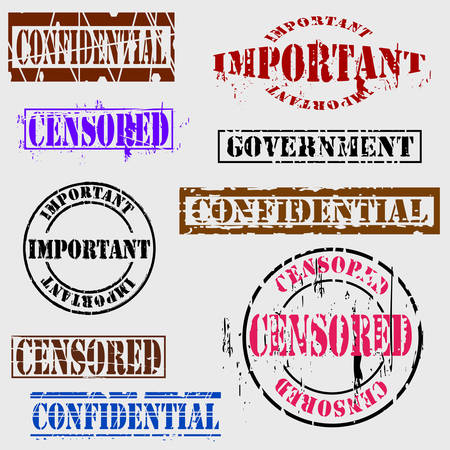 various vector stamps with textのイラスト素材