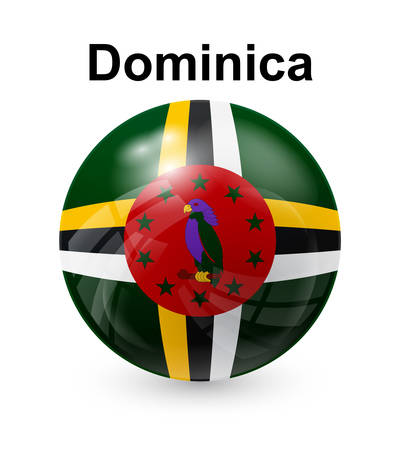 dominica official state button ball flagのイラスト素材