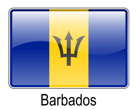barbados official state button ball flagのイラスト素材