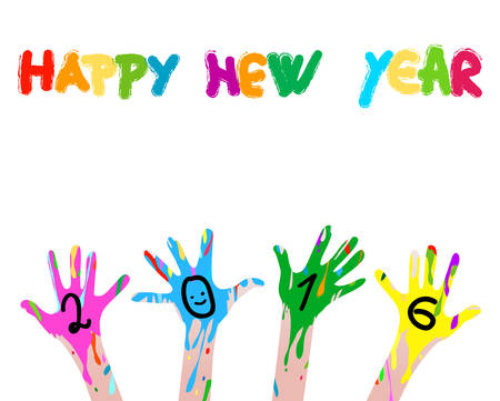 2016 colorful handsのイラスト素材