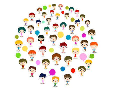 kids talkingのイラスト素材