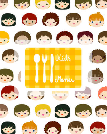 kids faces menu backgroundのイラスト素材
