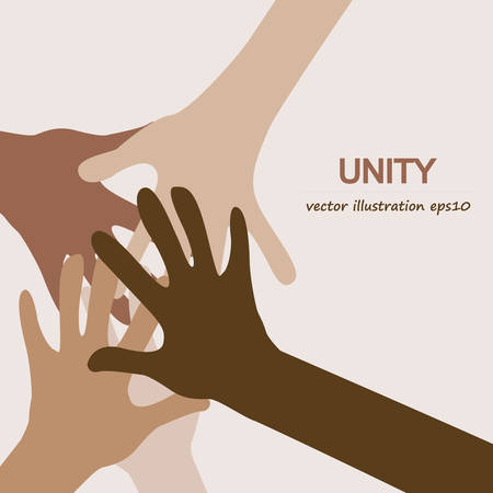 hands diverse unity backgroundのイラスト素材