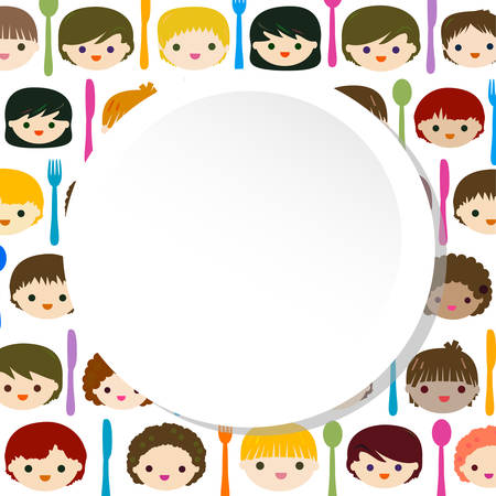 menu kids faces backgroundのイラスト素材
