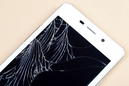 Smart Phone with broken screenの写真素材