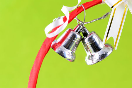 Christmas Decoration: Christmas ball and ornaments with the branch of Christmas treeの写真素材