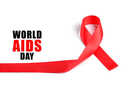 Aids Awareness Red Ribbon on white background.の写真素材