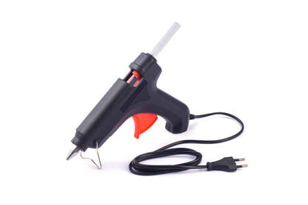 Electric hot glue gun isolated on white backgroundの写真素材