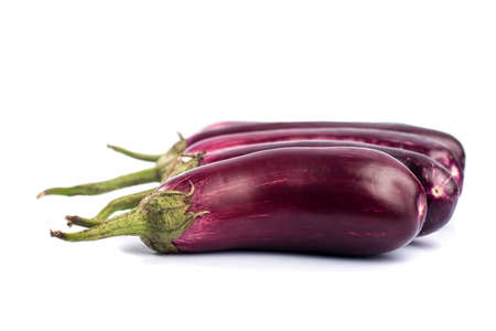 Eggplant or aubergine or brinjal vegetable isolated on a white background.の写真素材