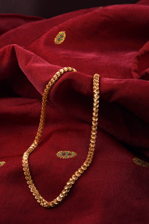 Indian Traditional Jewellery on soft cloth