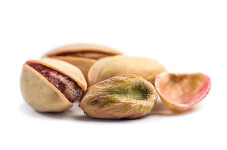 Pistachio on a white backgroundの写真素材