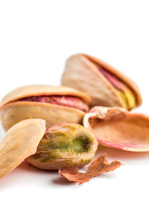 Pistachio on a white backgroundの写真素材