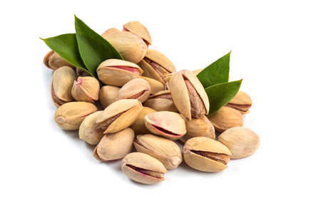Pistachio on a white backgroundの写真素材