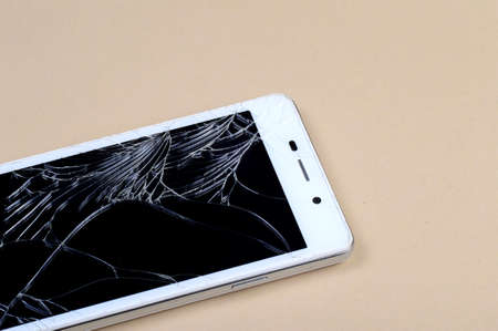 Smart Phone with broken screenの写真素材