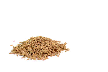cumin seeds isolated on white backgroundの写真素材