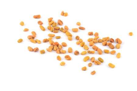 Fenugreek seeds isolated on white backgroundの写真素材