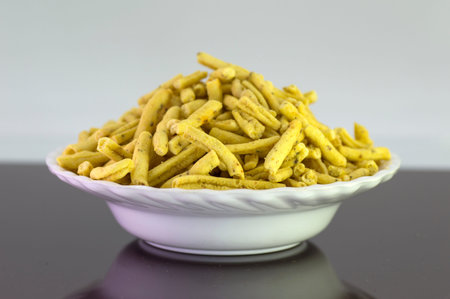 Ratlami Sev: Snacks of chick peas with punch of clove.の写真素材