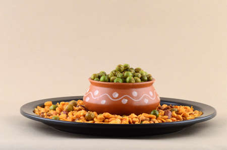 Indian Snack : Mixture and Spiced fried green peas {chatpata matar}.の写真素材