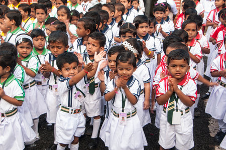 YAVATMAL, MAHARASHTRA, INDIA, AUGUST - 15, 2011: Independence Day celebrated in Yavatmal on August 15, 2011 in Yavatmal, Maharashtra, India.のeditorial素材