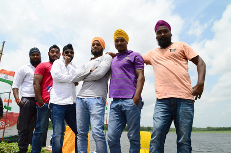 NAGPUR, MAHARASHTRA, INDIA, AUGUST - 15 : Unidentified people celebrating Independence Day at Futala...