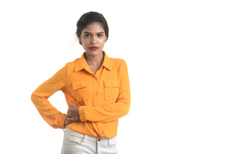 Portrait of beautiful young smiling girlの写真素材