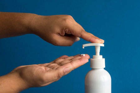 Closeup of person washing hands. Cleanliness and body care concept.の写真素材
