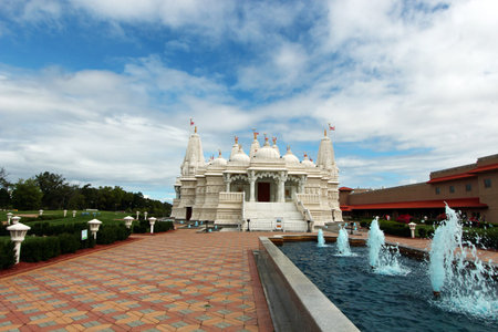 Swami Narayan Hindu Temple in Chicago, Illinois, selective focus.