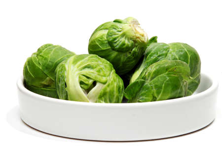 Fresh Brussel sprouts in a bowlの写真素材