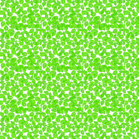Green summer leaves pattern illustration background filling the frameの写真素材