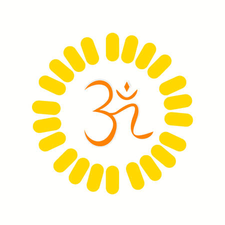 Aum , a Hindu religious symbol symbolizing the sound of the universeのイラスト素材
