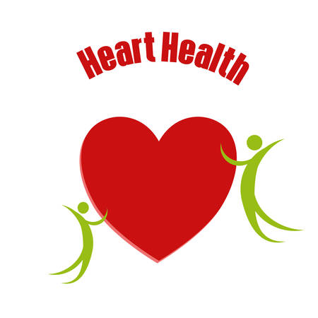 A heart with people for heart health vector imageのイラスト素材